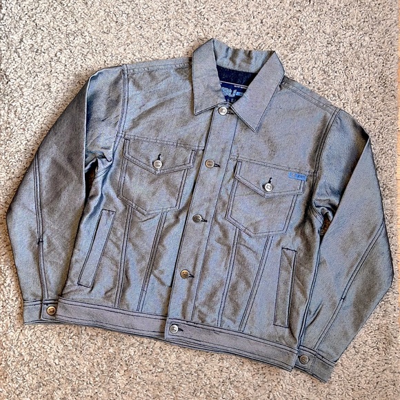 FUBU Jean's Company Cotton-Blend Silver-tone Denim Jacket, M - Picture 2 of 10